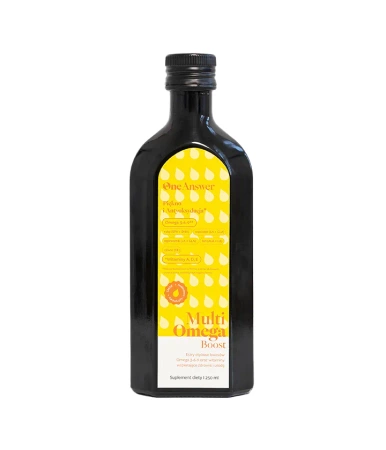 Skoncentrowana formuła estrów etylowych kwasów Omega 3-6-9 oraz witamin – dla intensywnego wsparcia zdrowia i urody.