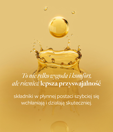 Pyszny olej zamknięty w szklanej butelce - skoncentrowana formuła kwasów tłuszczowych Omega 3-6-9  w formie estrów etylowych oraz witamin.